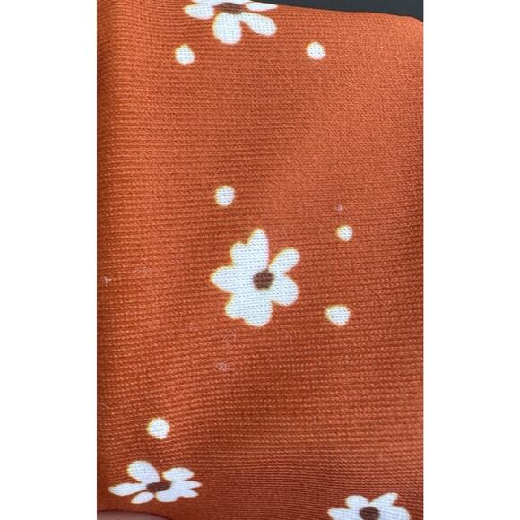 Faithful The Brand Bikini Set Size Large Shirred Lindsay & Luna Orange Floral - Picture 10 of 11